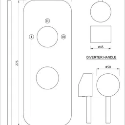 jaquar FLORENTINE Series Normal Flow Faucet Exposed Part Kit of 3 WAY Diverter Faucet image 4