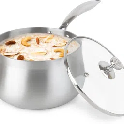 the indus valley Triply Stainless Steel Sauce/Milk Pan with Glass Lid-6.3 inch Sauce Pan 16 cm diameter with Lid 1.5 L capacity-picture-39