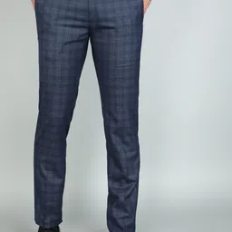 raymond Men Slim Fit Dark Blue Polyester Trousers-picture-22