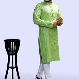 tibra collection Men Cotton Blend Kurta Pyjama Set image 4