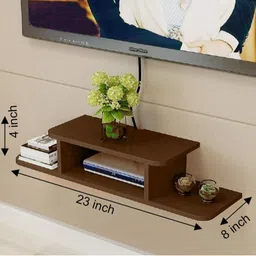 srhandicraft TV SETUP BOX STAND FOR LIVINGROOM BEDROOM MDF (Medium Density Fiber) Wall Shelf image 2