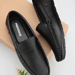 Provogue Men Black Faux Leather Formal Slip On Loafers Slip On For Men image 1