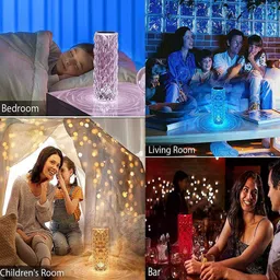 taveesa 3 Touch Diamond Crystal Lamp,Crystal Rose Lamp,16 Color RGB Changing LED Lights Night Lamp image 4