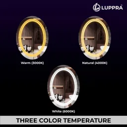 luppra Decorative LED Wall Mirror With Touch Sensor for Bathroom Living Rooms Corridor Bathroom Mirror image 4