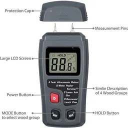 thermomate WM-101 wood moisture meter WM-101 Pin-Type Digital Moisture Measurer-picture-0
