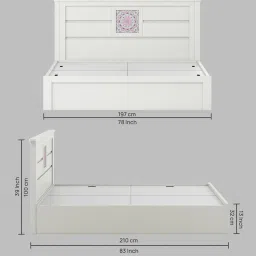 spacewood Kosmo Bryan King Size Bed in Kingston White Finish with Box Storage image 2