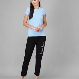 harshita mart Women Printed Black Track Pants image 5