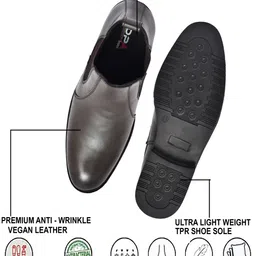 dpa Stylish Black Leather Chelsea Boots For Men Slip on Formal Boots For Men Boots For Men image 5