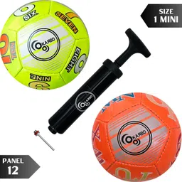 karbd Hand Stitch PVC Small Kids Soccer Ball Combo with Air Pump & Needle Pin 12 Panel Football - Size: 1 image 2