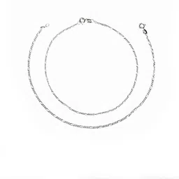 jsaj Silver 925 Sterling Silver Figaro Anklet for Womens Girls handmade Anklet Payal Sterling Silver Anklet-picture-13