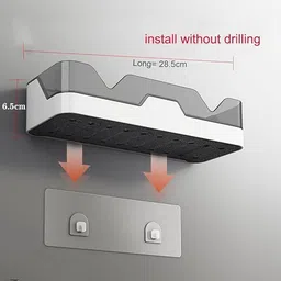 kridha Wall Mounted Self Adhesive Easy to Install Bathroom Storage Shelf for Home Plastic Wall Shelf image 2