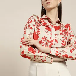 her by invictus Women Slim Fit Printed Spread Collar Casual Shirt-picture-27