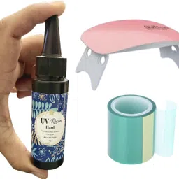 ktrading 50gm UV Resin Kit with UV Tape & UV Lamp for Jewelry Keychain Making, DIY Art-picture-15