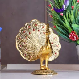kridaykraft Peacock Showpiece Metal Statue for Vastu,Living Room,Office,Gift idol, Animal Decorative Showpiece - 14 cm-picture-19