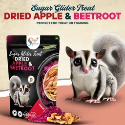 sage square Sugar Glider Beetroot & Apple Flakes – Natural, Healthy, Tasty Treat, Fiber Rich Vegetable, Fruit Squirrel Treat image 2