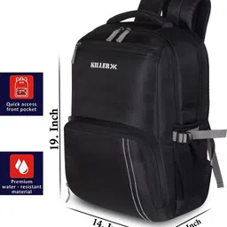 killer Large 40 L Laptop Backpack SPILTY ARC STYLISH LAPTOP BAGPACK WITH RAIIN COVER image 4