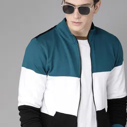 roadster Men Full Sleeve Color Block Sweatshirt image 2