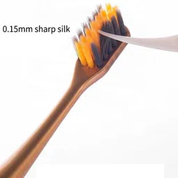 quira 2Pcs Bamboo Charcoal Toothbrushes Ultra-Fine Bristle Cleaning, Family Soft Toothbrush image 4