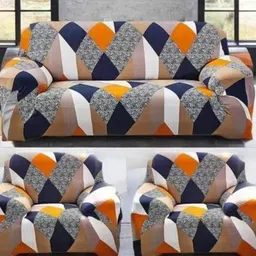 papsun Polyester Geometric 3+1+1 Seater Sofa Cover-picture-12