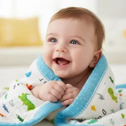 minku creations Printed Single Hooded Baby Blanket for Mild Winter image 2