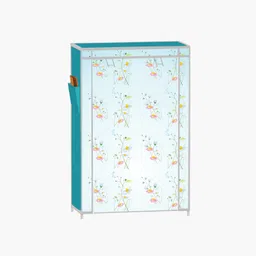 onpoint 5 Shelf Foldable Collapsible Wardrobe Storage Organizer Almirah Cloth Rack PVC Collapsible Wardrobe image 5