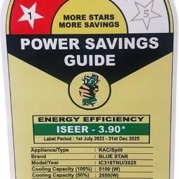 blue star 2025 Model 1.5 Ton 3 Star Split Inverter AC- White image 3