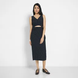 sf jeans by pantaloons Women A-line Blue Midi/Calf Length Dress-picture-25