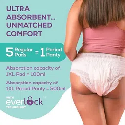 evereve Ultra Absorbent Disposable Period Panties, XL-XXL, 20's Pack, 0% Leaks Sanitary Pad image 3