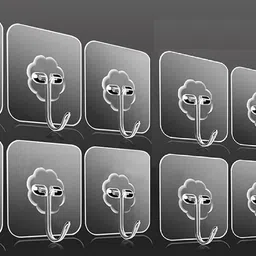 drosselz 5.08 cm Strong Adhesive Hook Wall Door Sticky Hanger Holder for Kitchen Bathroom Hook Self Adhesive Sticker-picture-20