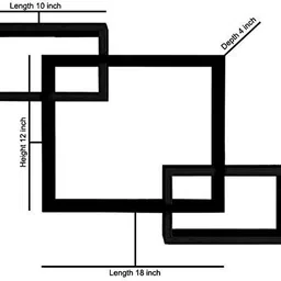 himanshu craft Living Room Floating Shelf Home Décor Wall Mounted Bookcase Wooden Display Racks MDF (Medium Density Fiber) Wall Shelf image 4