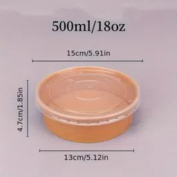 aakriti Paper Soup Bowl Paper Food Box with Lid, Disposable Soup Bowl for Hot/Cold Foods, Party Supplies Disposable image 2