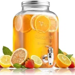 pkmsho Glass Juice Dispenser Beer Water Pitcher With Metal Silver Tap |5 L Bottled Water Dispenser-picture-17