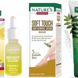 nature's Bright Glow Vitamin C Serum (12ml)Soft Touch Hair Removal Cream Gold (30g)Acne Clear Neem Face Wash (50ml)-picture-44