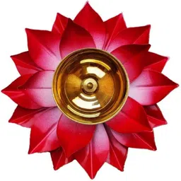 mtr handicrafts Brass lotus diya for Home and Office Brass (Pack of 2) Table Diya image 5