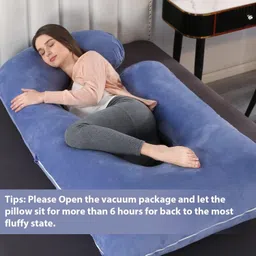 villagers LUXURY Microfibre Solid Pregnancy Pillow Pack of 1 image 3