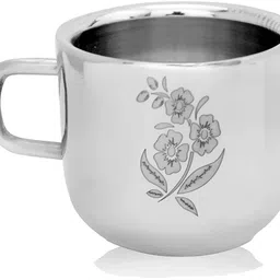 Pack of 1 Stainless Steel Flower Printed Design Tea/Coffee Cup-image-49