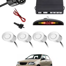 zplus Car Parking Sensors - Set of 4 with Reverse Parking Camera (White)-15 Safety of Passengers/Car One Alarm Kit-2041 Parking Sensor-picture-22