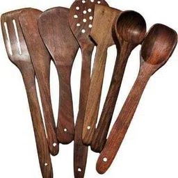 alifer shoppee Wooden Cooking and Serving Spoon set for kitchen Disposable Wooden Measuring Spoon Set image 2