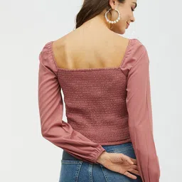 harpa Casual Regular Sleeves Solid Women Pink Top image 2