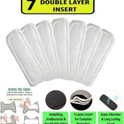 tiny tots Pack of 7 Wetfree Reusable Washable Adjustable Cotton Diaper Nappy Inserts for Baby Cloth Diapers, 5 Layer microfiber Inserts Liners Natures Cloth Diaper Liner For Babies of Ages 0 to 2 years - M - L (7 Pieces)-picture-31