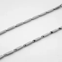 dprime Classic Rice Design Chain | Trendy Fashion for Men and Boys Silver Plated Silver Chain image 3