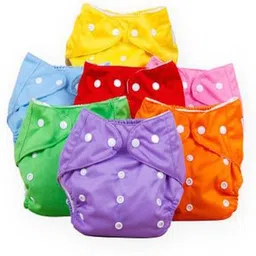 Baby Button Reusable and Washable Cloth Diaper Diapers New Born (7 Pieces)-image-30