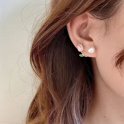 dressberry Rose Earcuff Fashion Korean Earrings for Women for Girls Everyday and Party Wear Alloy Stud Earring-picture-39