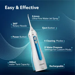 agaro Ultra Plus Portable Dental Flosser: 8 nozzles, 4 modes, cordless, rechargeable Water Flosser image 3