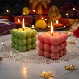 mm enterprises Cube shaped Scented Wax for Home Décor Festive Lighting for Diwali Decoration Candle-picture-32