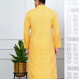 alquswa group Men Printed Cotton Blend Straight Kurta image 2