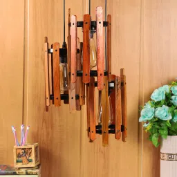 foziq Wayne Yellow Wood Cluster Hanging Light image 2