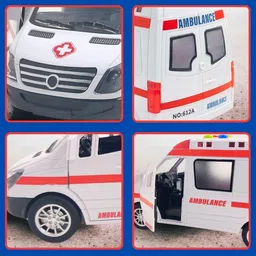 veryke Ambulance Van Toy Friction Powered Toy car with Lights and Sounds Kids image 2