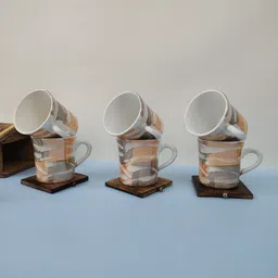 the cuppist Pack of 6 Ceramic, Bone China Premium Bone china Tea Cups Set | Coffee Mugs for Home Office Use image 3