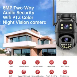 Okxmz Smart CCTV HD WiFi Camera Night Vision 360° Live View Alarm TwoWay Audio Security Camera image 2